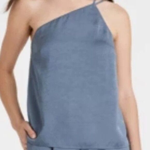 NEW A New Day Women's Size XS Extra Small One Shoulder Tank Top Blue - Picture 1 of 5
